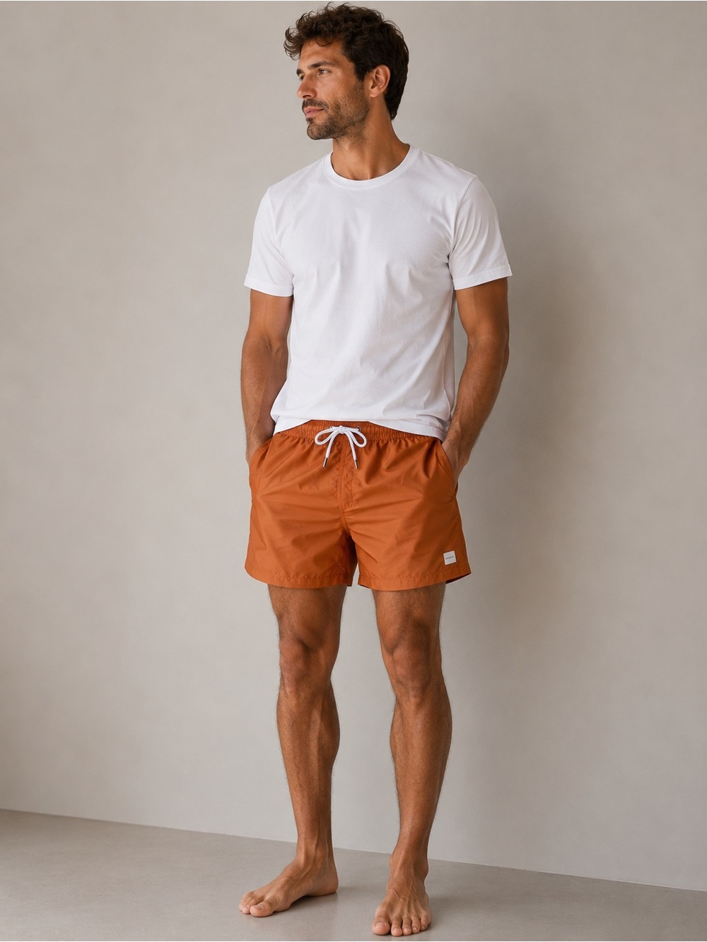 NWOT All Felix Melbourne Australia Mens Rusty Orange Swim Trunks Sz L 30 W